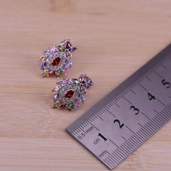 Gorgeous multi color Swarovski elements set - silver plated - Picture 10 of 11